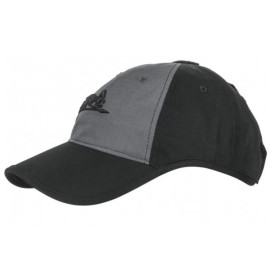 Бейсболка HELIKON-TEX Logo PolyCotton Ripstop Black / Shadow Grey (CZ-LGC-PR-0135B)