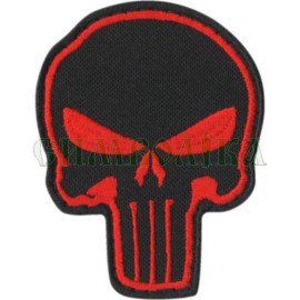 Шеврон PATCH ПАТРІОТ Череп-punisher чорний/червоний велкро