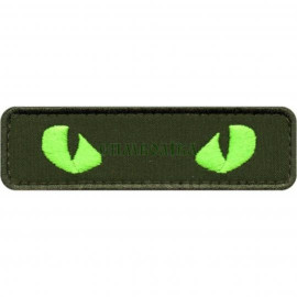 Шеврон PATCH ПАТРІОТ «Котячі Очі (Зелені) \ тк.олива», на липучці велкро