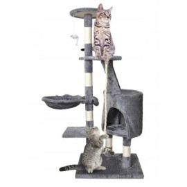 Когтеточка, кошачее дерево, домик 118 см для кошек Purlov серый 7935 Польша