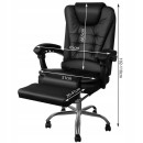 Крісло офісне екошкіра з підставкою для ніг чорне MALATEC 23286