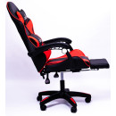 Кресло геймерское DIEGO с подставкою для ног и массажем черно-красное