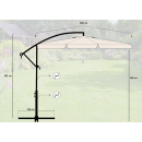 Зонт садовый 350x250см MalTec бежевый с наклоном (Польша)
