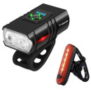 Велосипедная фара + задний фонарь Trizand LED 1200 мАч Bicycle lamp 4T6 USB + rear light (23677)