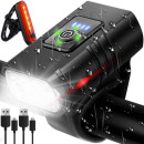 Велосипедная фара + задний фонарь Trizand LED 1200 мАч Bicycle lamp 4T6 USB + rear light (23677)