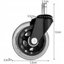 Роликовые колеса бесшумные для кресел и стульев комплект 5 шт Malatec (22077)