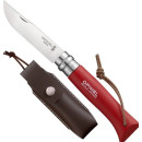 Туристичний ніж з ремінцем і чохлом 85мм, граб Opinel Colorama 08 Red 001890