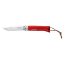 Туристичний ніж з ремінцем і чохлом 85мм, граб Opinel Colorama 08 Red 001890