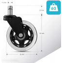 Безшумні роликові колеса для крісел Logit C-33 5шт. (Польща)