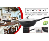 Мармуровий вок зі скляною кришкою Royalty Line RL-BW28M 2 28 см